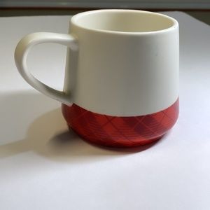 Peet's Coffee/Tea Mug 17 OZ - Plaid & White, Microwave Safe, Dishwasher Safe